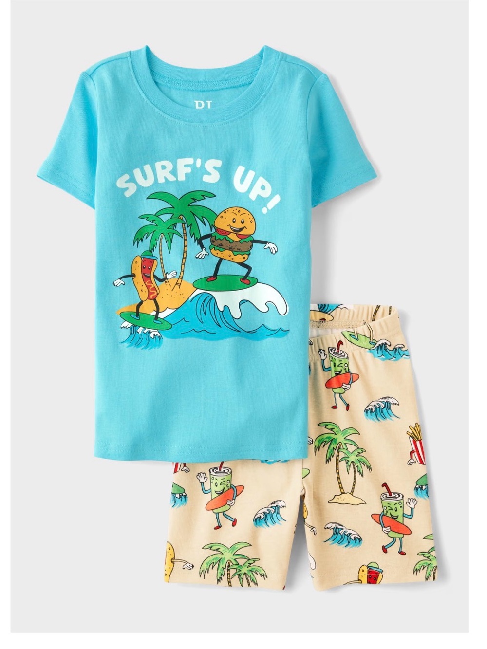 The Children's Place Turquoise Surf's Up Burger & Fries Matching Set